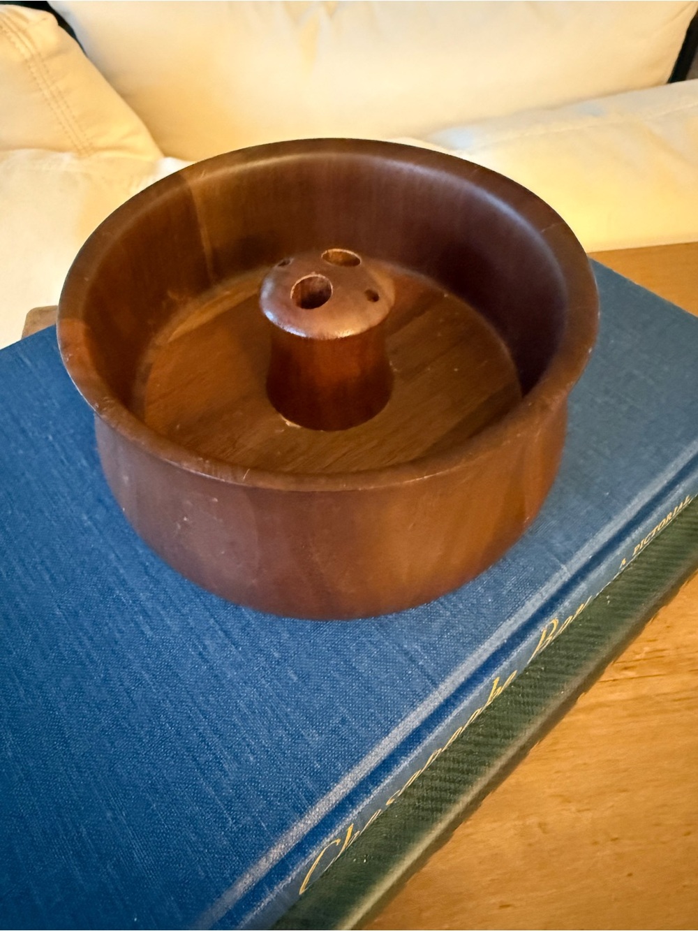 Vintage Quality Heirloom Walnut Nut Bowl MCM Wooden Ware Lebanon Missouri